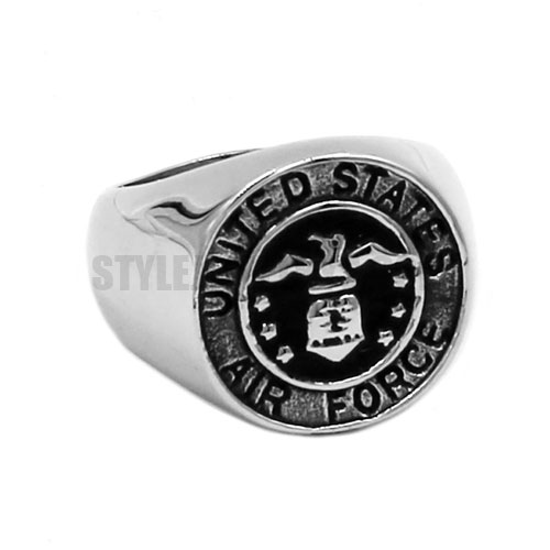 United States AIR FORCE Ring Wholesale Stainless Steel Jewelry AIR FORCE Ring SWR0731 - Click Image to Close